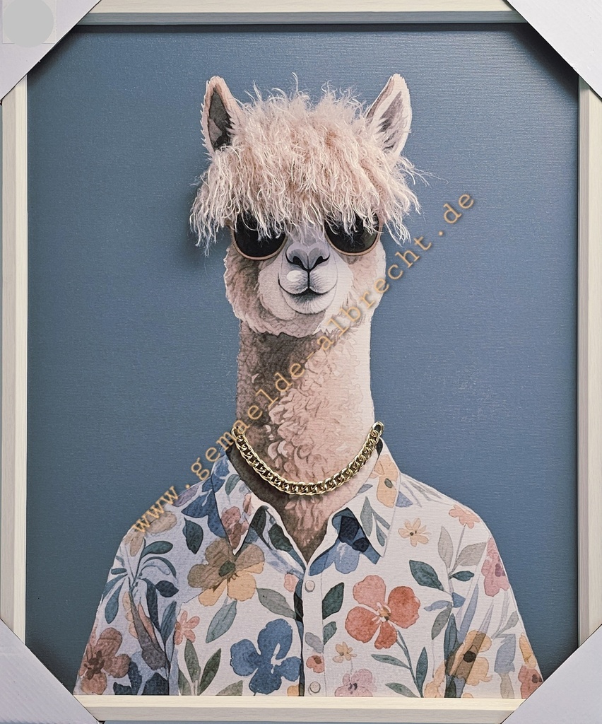 Bild 3D "Lama mit Kunstfell" 50x60cm