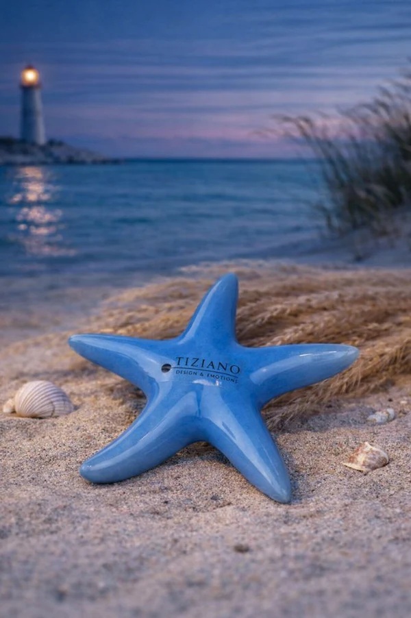 Skulptur Seestern "Mirina" blau klein