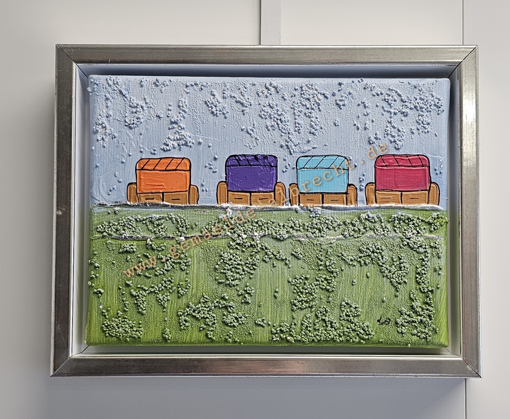 Original Lea Bach "Strandkörbe "18 x 24 cm blau/grün