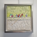 Original Lea Bach "Häuschen" 20 x 20 cm lime/sand