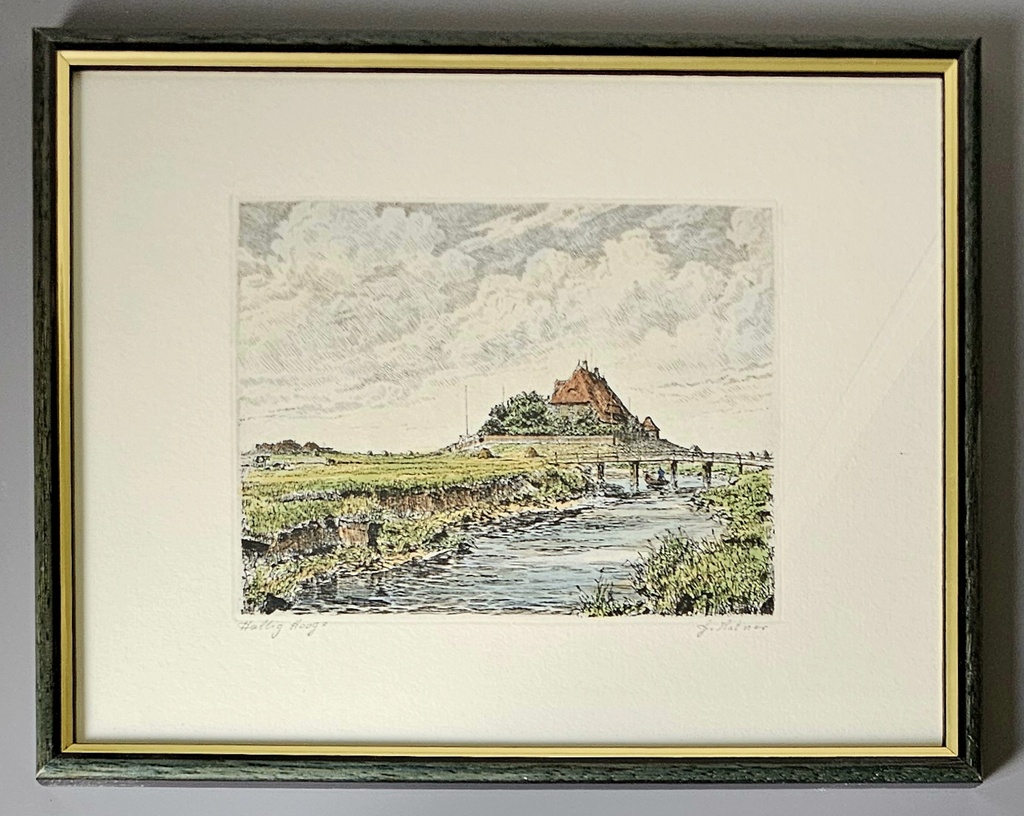 Orig. Radierung "Hallig Hooge" 27 x 33 cm