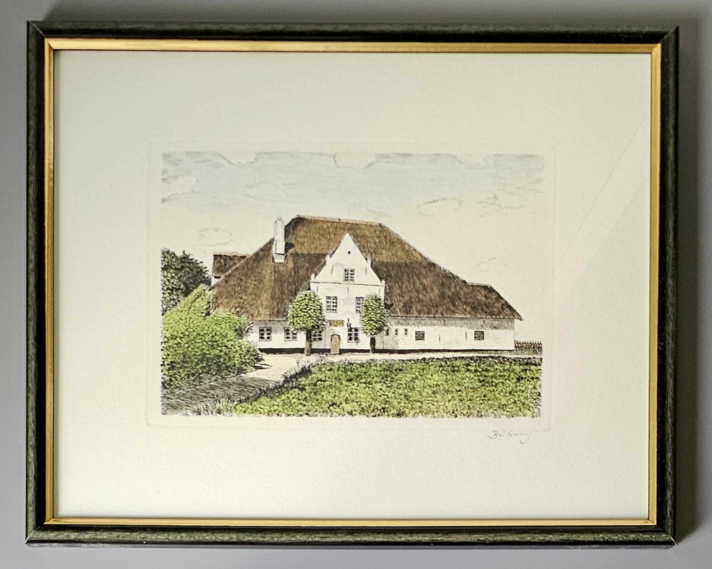 Orig. Radierung "Haubarg" 27 x 33 cm