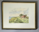 Orig. Radierung "Deich Idyll" 27 x 33 cm