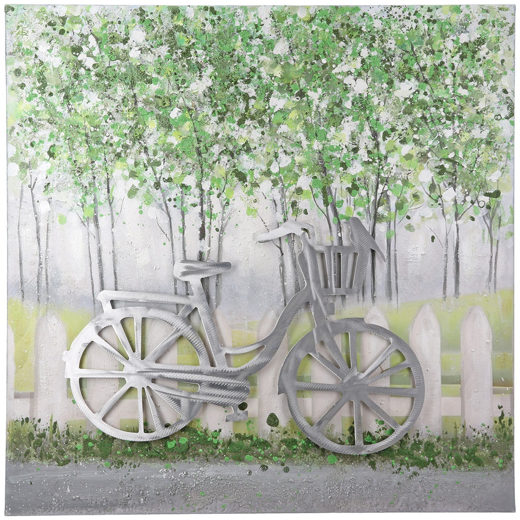 3D Bild "Fahrrad" mit Aluelementen 60 x 60 cm