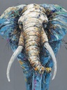Org. Leinwandbild "Elefant" 90x120 cm