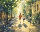 Org. Leinwandbild "Little Town" 80x100 cm