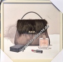 Bild mit Rahmen 3D "Handtasche" braun II 40x40cm