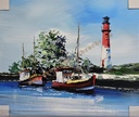 Orig. Leinwandbild "Büsumer Hafen" 60 x 50 cm