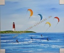 Org. Leinwandbild "Büsumer Kitesurfer" 60x50 cm