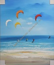 Org. Leinwandbild "Kitesurfer" 60x50 cm