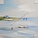 Orig. Leinwandbild "Strand" 40 x 40 cm