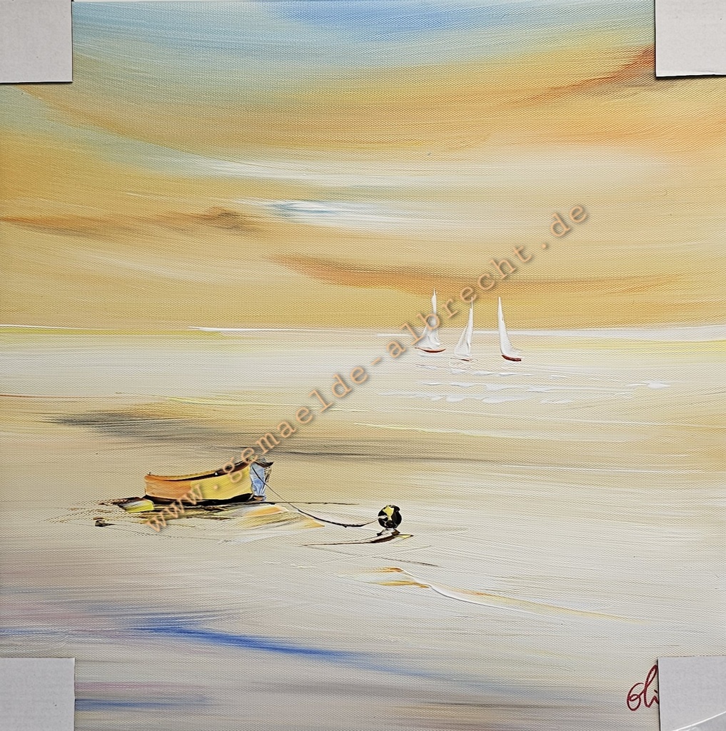 Orig. Leinwandbild "Strand" 40 x 40 cm