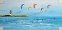 Orig. Leinwandbild "Büsumer Kitesurfer" 80 x 40 cm