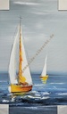 Orig. Leinwandbild "Segelboote" 50 x 30 cm