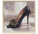 Bild mit Rahmen 3D "Puschel-Pumps"  40x40cm
