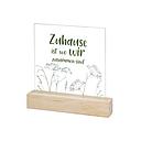 [P0001180] Deko Aufsteller Glas/Holz "Botschaften" H 17 cm