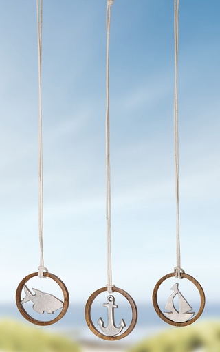 Dekokette Holzkreis maritim D 14 cm sortiert