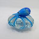 [P0002182] Glas Art Skulptur "Octopus auf Fische" H 8,5 cm 