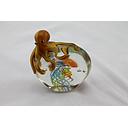 [P0002183] Glas Art Skulptur "Octopus auf Qualle" H 16 cm 