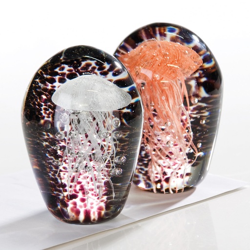 [REF] Glasskulptur/Briefbeschwerer Qualle H 11 cm