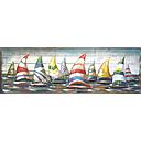 [P0002425] Holz/Metall 3D Bild "10 Segler" 50 x 150 cm 