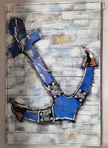 [P0002429] Holz/Metall 3D Bild "Anker" 80 x 120 cm