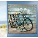 [P0002431] Holz/Metall Bild "Enjoy The Ride" 80 x 80 cm