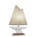 [P0002837] Lampe "Sailing Boat Lamp" weiss H 47 cm 