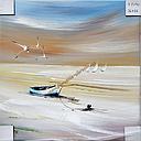 [P0003762] Org. Leinwandbild "Ankerplatz II" 40x40 cm 