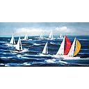 [P0003822] Org. Leinwandbild "Raue See Regatta" 60 x 120 cm