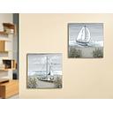 [REF] Org. Leinwandbild "Sailing" 3D mit Alu-Elementen 50 x 50 cm