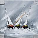 [P0003841] Org. Leinwandbild "Segelturn grau" 40x40 cm