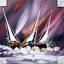 [P0003839] Org. Leinwandbild "Segelturn purple" 40x40 cm