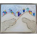 [REF] Original Lea Bach "Berg & Tal"  40 x 50 cm hellblau/sand 