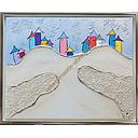 [REF] Original Lea Bach "Berg & Tal"  40 x 50 cm hellblau/sand 