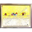 [REF] Original Lea Bach "Häuschen"  18 x 24 cm mango/sand 