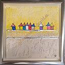 [P0004048] Original Lea Bach "Häuschen"  20 x 20 cm mango/sand