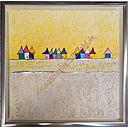 [P0004080] Original Lea Bach "Häuschen"  30 x 30 cm mango/sand