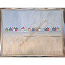 [P0004138] Original Lea Bach "Häuschen" hellblau/sand 40 x 50 cm 