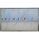 [P0004258] Original Lea Bach "Schiffe Albrecht" hellblau/sand 60 x 100 cm