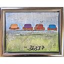 [P0004372] Original Lea Bach "Strandkörbe" blau/grün 18 x 24 cm