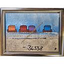 [P0004376] Original Lea Bach "Strandkörbe" blau/sand 18 x 24 cm 