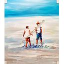 [P0004525] Original Leinwandbild "Ein Tag am Strand"  70 x 80 ohne Rahmen