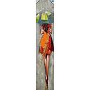 [REF] Original Leinwandbild "Frau mit grünem Schirm"  30 x 150 cm