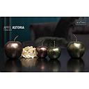 [P0005889] Skulptur Apfel "Astoria" metallic grau D 9 cm 