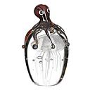[P0006075] Skulptur Glas/Briefbeschw. "Krake" H 13 cm