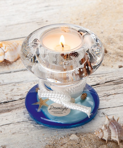 [REF] Dreamlight Glas Teelichthalter "Nautico Ocean" H 8,2 cm