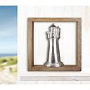 [P0007094] Wanddeko Holz/Metall "Leuchtturm" 20 x 20 cm