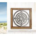 [P0007096] Wanddeko Holz/Metall "Windrose" 20 x 20 cm