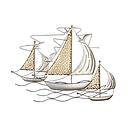 [P0007116] Wanddeko Relief "Segelschiffe"